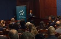 Congressman Joaquin Castro speaking at Maureen and Mike Mansfield Foundation symposium